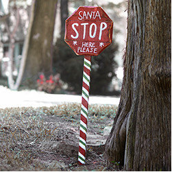 Stop Sign for Santa - New - Outdoor Holiday Decorations