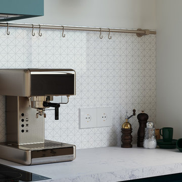 Modern Kitchen Backsplash Triangular Porcelain Mosaic Tile