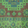 Hand-Knotted Overdyed Kazak Light Green 100% Wool Oriental Rug