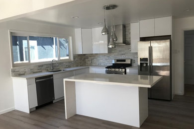 Example of a minimalist kitchen design in San Francisco