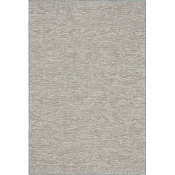 Solid/Striped Garden Variety 4'2"x6' Rectangle Smoke Area Rug