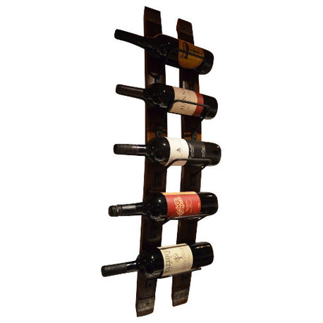 Wine Stave Wine Rack With Steel Banding