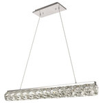 Elegant - Elegant Lighting Valetta Integrated LED Chip Light Chrome Chandelier - Valetta hanging fixtures dress up a living room, dining room, or bedroom without overwhelming the surrounding decor. This collection features an octagonal tube-shaped stainless-steel frame that's covered almost entirely with shining rectangular royal-cut clear crystals. Faceted crystal octagonal crystals cover both ends as a charming finishing touch. A rectangular mounting plate is connected to the frame by slender cables that keep everything secure. A sleek chrome finish completes this modern look. Available in three different lengths.