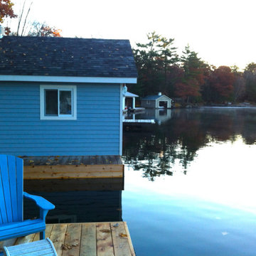 Muskoka Chairs, Swim Dock & Boathouse