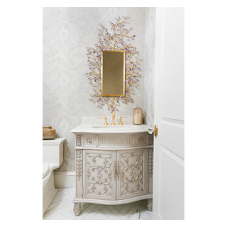 Charming French Country Renovation - French Country - Powder Room ...