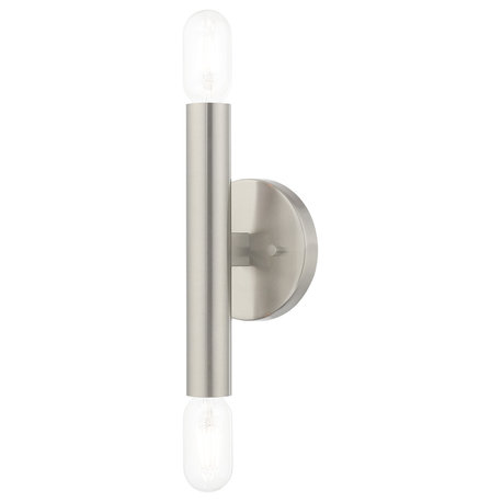 Livex LightiCopenhagen, Two Light ADA Wall Sconce, Brushed Nickel/Satin Nickel