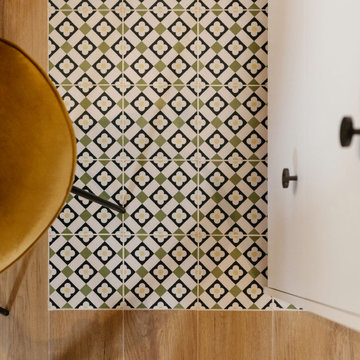 sol fleuri, double carrelage
