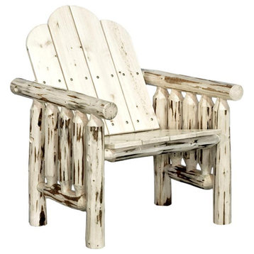 Montana Woodworks 17.5" Handcrafted Transitional Wood Deck Chair in Natural