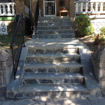 Blue Thermal Cut Flagstone Walkway in Washington DC, Petworth NW