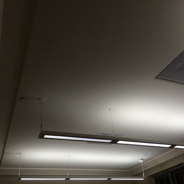 Sound-absorping stretch ceilings and walls inside governmental building