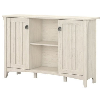 Pemberly Row Farmhouse Engineered Wood Storage Cabinet with Doors in White