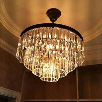 12-Light Luxury Modern Crystal Chandelier Pendant Ceiling Light - 32"