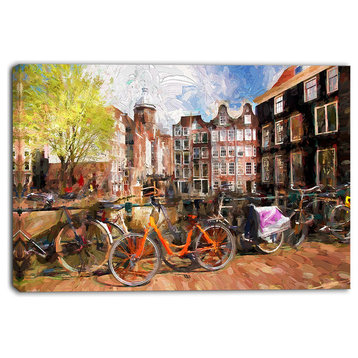 "Amsterdam City" Landscape Large Canvas Print, 40"x30"