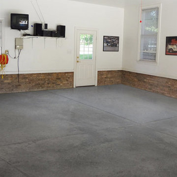 Resurfaced and Stained Garage Floor Complements Interiors