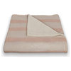 Cream Stripes on Pink 50x60 Coral Fleece Blanket