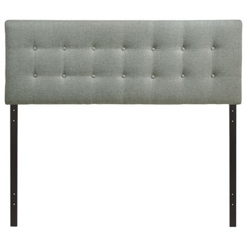 Modway Emily Queen Upholstered Polyester Fabric Headboard in Gray
