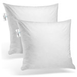 ComfyDown - Set Of Two, Down Square Decorative Pillow Insert, 26" X 26" - MATERIAL: Filled with 95% feather, 5% down, Medium Density, and has a Top Quality, 233 thread count fabric cover, made of 100% Cotton, with downproof stitching for exceptional softness, and long lasting comfort.