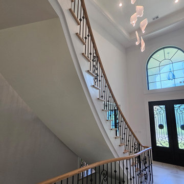 Project #120 | White Oak Staircase with Iron Balusters