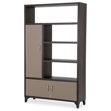 Aico 21 Cosmopolitan Left Bookcase, Taupe/Umber 9029098L-212