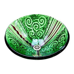 Mark Ditzler - Glass Bathroom Sink | Green Venetian - Bathroom Sinks