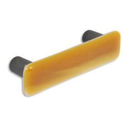 CKP - Art Glass Pull, Amber Swirl, Oil-Rubbed Bronze Base - Cabinet And Drawer Handle Pulls
