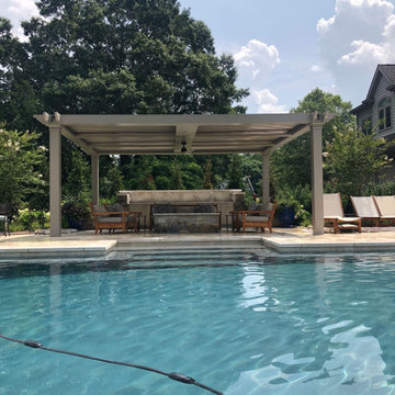 Galena, MD - Lunar Quartz Finish Pool With Extended Bench & Tanning Ledge