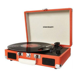 Portable Record Player in Orange - Home Decor
