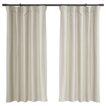 Cottage White Bellino Blackout Room Darkening Curtain Single Panel, 50"x63"