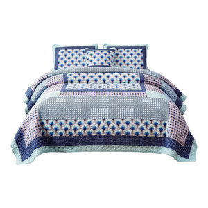 blue quilted bedspread