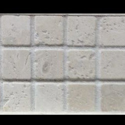 Ivory 1" x 1" Tumbled Travertine Mosaic Tile - Mosaic Tile