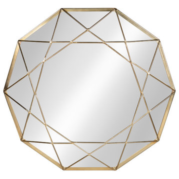 Keyleigh Metal Accent Wall Mirror, 25 Diameter, Gold