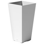 Veradek - Midland Tall Square Planter, White, 30'', 1 Pack - The Veradek Midland Planter, with its perfect balance of design, durability, and convenience, featuring a unique, simple, sleek, and modern look in all settings. Featuring an elegant flat finish and a modern, sleek square bowl design, the Midland is ideal as a patio accent or flanked along an entrance wall. from high-density plastic (HDPE) , these Veradek planters are extremely durable and designed to withstand the elements – winter or summer. Midland planters come equipped with a removable shelf - this provides the user the versatility of fully filling the planter with soil or using an interchangeable plant insert. These planters are frost resistant for colder climates with flexible, impact resistant, and sturdy yet lightweight design, making it perfect for your indoor and outdoor décor.