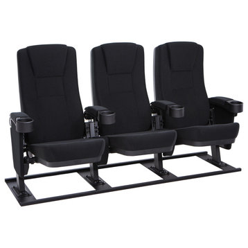 Seatcraft Zenith Movie Theater Seating, Black, Row of 3