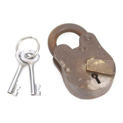 Restorers 3 1/2 Inch Rusty Steel Padlock - Home Improvement