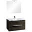 Luna 4-Piece Wall-Mounted Bathroom Vanity, Dark Brown, 81 cm