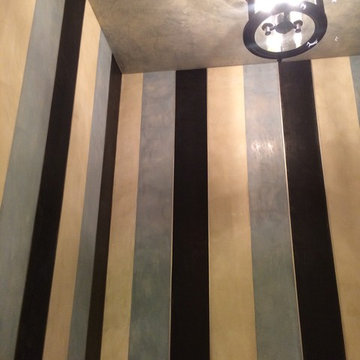 Striped Venetian Plaster Jewel Box Powder Room