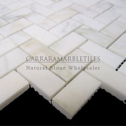 Calacatta Gold Italian Marble Herringbone Mosaic Tile Honed - Products