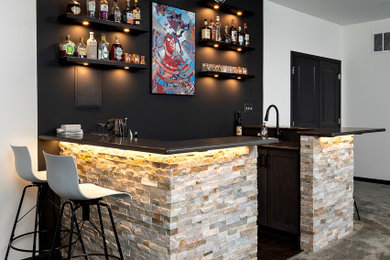 Example of a trendy home bar design in DC Metro
