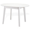 Extendable Round Dining Room Table Modern Solid Wood, White