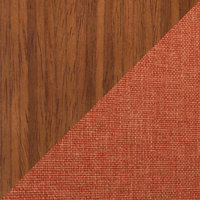Lumisource Curvo Office Chair, Walnut Wood and Orange