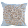 Blue Cotton Linen Decorative Throw Pillow Covers 26"x26" Euro Shams- Swirl Twirl