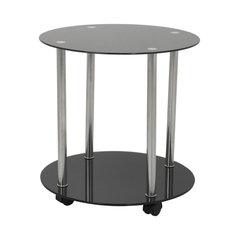 50 Most Por Side Tables And End With Wheels For 2018 Houzz Black Gl Chrome Two Tier Round Wheeled Side Table