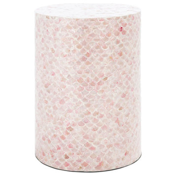 Amberly Round Accent Table Pink