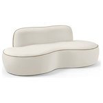 Meridian Furniture - Swerve Living Room Set, Cream, Velvet, Loveseat - Indulge in the allure of the Cream Swerve Loveseat by Meridian Furniture. Its captivating design and luxurious Cream elevate any space with effortless elegance. Crafted with precision and durability in mind, this stunning piece becomes the focal point of gatherings, fostering moments of connection and warmth. Embrace sophistication and style with the Swerve Loveseat, a testament to exquisite taste and timeless beauty.