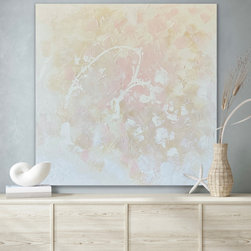 Preethi Arts - 36x36 inches White wall art handmade abstract painting on canvas Modern decor - Paintings