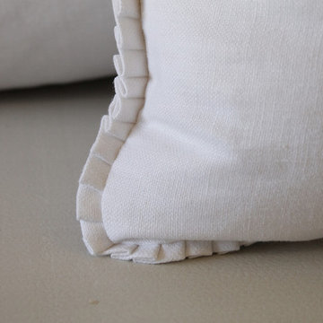 Custom-Made Luxury Linen Pillows with Ruffle