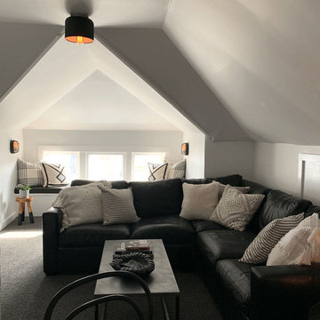 Attic renovation with Sunbrella window seat cushion