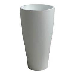 ADM Bathroom Design - ADM Circular Freestanding Pedestal Sink, White, 18", Glossy White - Bathroom Sinks