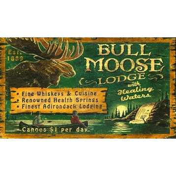 Red Horse Bull Moose Lodge Sign - 20 x 32
