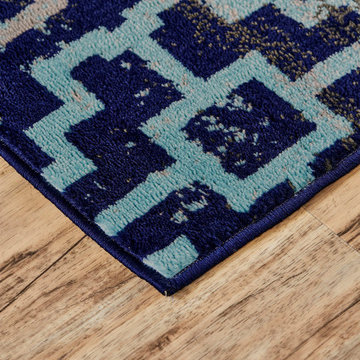 Aileen Area Rug in Aqua & Navy